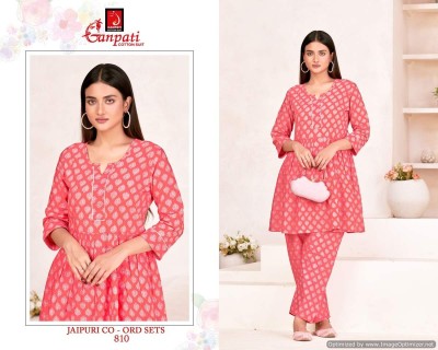 Ganpati by Jaipuri vol 8 fancy printed heavy pure cotton co ord set catalogue at amaviexpo Size wise Combo Set