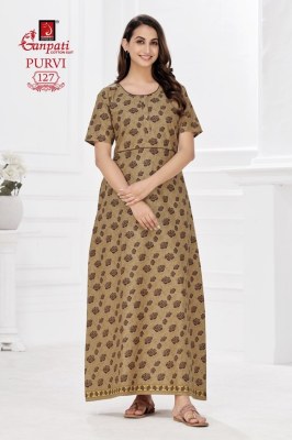 Ganpati by Purvi nighty vol 1 pure cotton printed nighty catalogue at affordable rate night wear catalogs