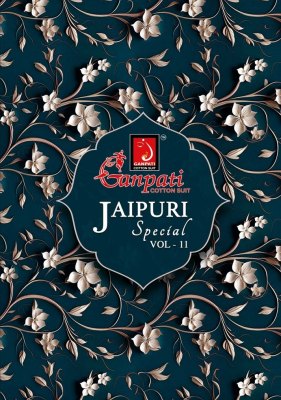 Ganpati by jaipuri special vol 11 pure cotton unstitched dress material  at low rate dress material catalogs