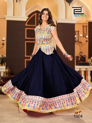 Garba nights by Blue hills Traditional embroidered blouse with lehenga catalogue at affordable rate lehenga choli catalogs