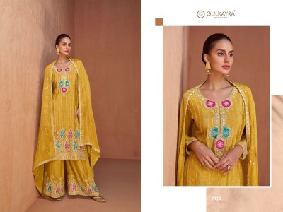 Gazal by Gulkayra Designer Real Chinon Fancy Embroidered Sharara suit catalogue at amavi expo  readymade suit catalogs