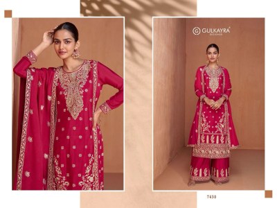 Gazal by Gulkayra Designer Real Chinon Fancy Embroidered Sharara suit catalogue at amavi expo  readymade suit catalogs