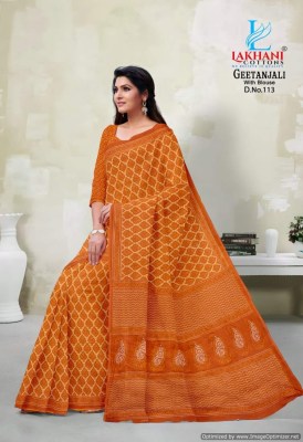 Geetanjali by Lakhani heavy pure cotton printed saree catalogue sarees catalogs