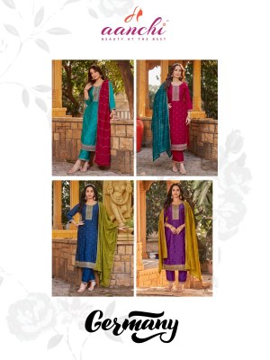 Germany by Aanchi Vichitra Silk Designer 3 piece set of readymade suit catalogue readymade suit catalogs