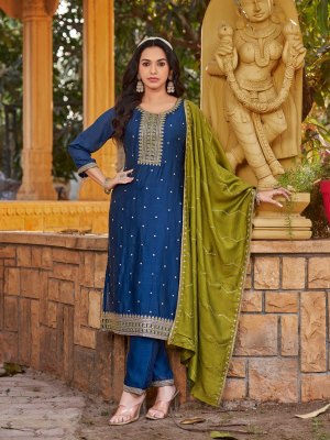 Germany by Aanchi Vichitra Silk Designer 3 piece set of readymade suit catalogue readymade suit catalogs