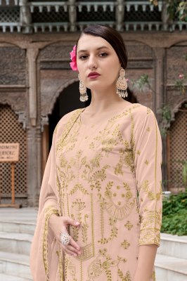 Ghazal by AL Fathima Faux Georgette Heavy Embroidered Fancy Kurti Pant and dupatta catalogue at affordable rate readymade suit catalogs