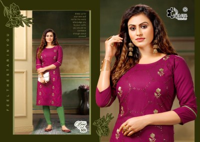 Glam girl 5 by kinti straight embroidery work kurti catalog at wholesaler rate kurtis catalogs