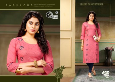 Glam girl 5 by kinti straight embroidery work kurti catalog at wholesaler rate kurtis catalogs