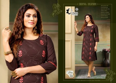 Glam girl 5 by kinti straight embroidery work kurti catalog at wholesaler rate kurtis catalogs