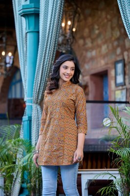 Glamour by RangMaya cotton printed fancy short kurta catalogue at low rate western wear catalogs