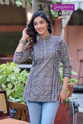 Glamour by RangMaya cotton printed fancy short kurta catalogue at low rate western wear catalogs