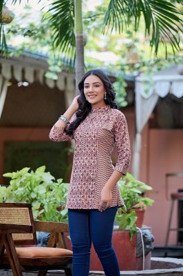 Glamour by RangMaya cotton printed fancy short kurta catalogue at low rate western wear catalogs