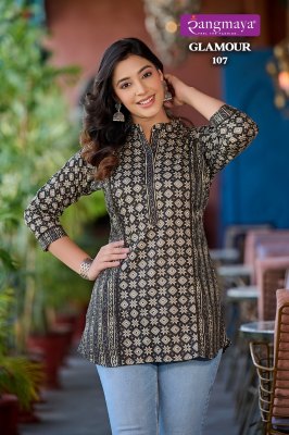 Glamour by RangMaya cotton printed fancy short kurta catalogue at low rate western wear catalogs