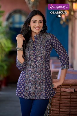 Glamour by RangMaya cotton printed fancy short kurta catalogue at low rate western wear catalogs