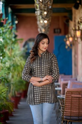 Glamour by RangMaya cotton printed fancy short kurta catalogue at low rate western wear catalogs