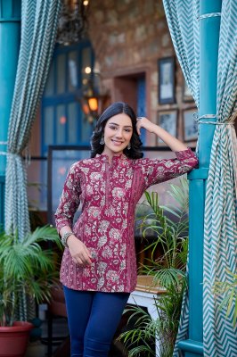 Glamour by RangMaya cotton printed fancy short kurta catalogue at low rate western wear catalogs