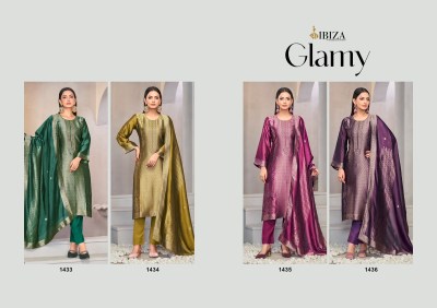 Glamy by IBIZA Pure banglory Silk Embroidered unstitched salwar suit collection with low price dress material catalogs