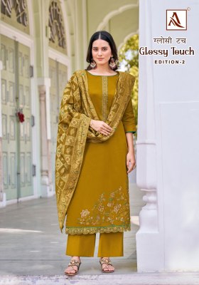 Glossy Touch 2 by Alok suit Embroidered unstitched dress material catalogue salwar kameez catalogs