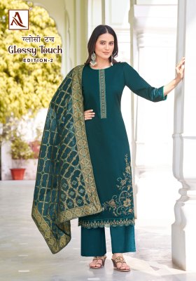 Glossy Touch 2 by Alok suit Embroidered unstitched dress material catalogue salwar kameez catalogs