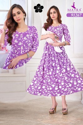 God Gift by Mayra Pure reyon printed with Feeding Umbrella Kurti catalogue at low price kurtis catalogs