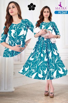 God Gift by Mayra Pure reyon printed with Feeding Umbrella Kurti catalogue at low price kurtis catalogs