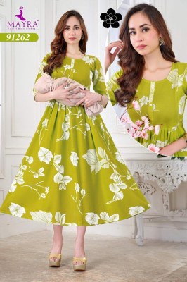 God Gift by Mayra Pure reyon printed with Feeding Umbrella Kurti catalogue at low price kurtis catalogs