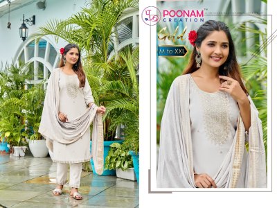 Gold by Poonam Heavy Roman Silk embroidered Kurti pant and dupatta catalogue at affordable rate readymade suit catalogs