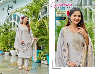 Gold by Poonam Heavy Roman Silk embroidered Kurti pant and dupatta catalogue at affordable rate readymade suit catalogs