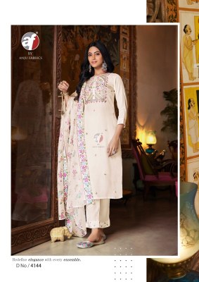 Golden Medows vol 4 by Anju fabric pure Muslin embroidered designer readymade suit catalogue at affordable rate readymade suit catalogs
