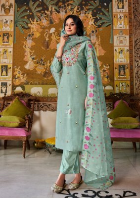 Golden Medows vol 4 by Anju fabric pure Muslin embroidered designer readymade suit catalogue at affordable rate readymade suit catalogs