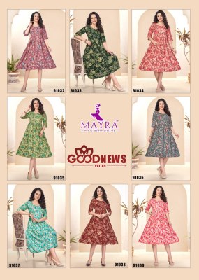 Good news vol 5 by Mayra pure reyon printed ghera style kurti catalogue at low rate kurtis catalogs