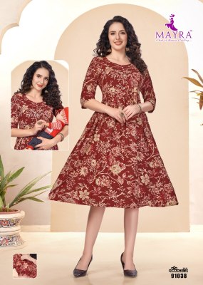 Good news vol 5 by Mayra pure reyon printed ghera style kurti catalogue at low rate kurtis catalogs