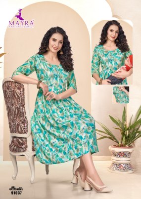 Good news vol 5 by Mayra pure reyon printed ghera feeding kurti catalogue at affordable rate kurtis catalogs