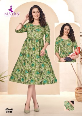 Good news vol 5 by Mayra pure reyon printed ghera style kurti catalogue at low rate kurtis catalogs