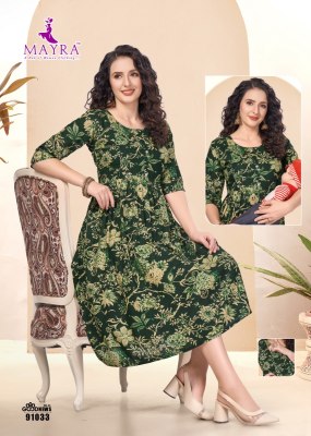 Good news vol 5 by Mayra pure reyon printed ghera feeding kurti catalogue at affordable rate kurtis catalogs