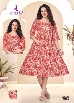 Good news vol 5 by Mayra pure reyon printed ghera style kurti catalogue at low rate kurtis catalogs