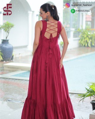 Gown love 9258 Maroon Colour Navratri Rayon Gown with Kutchi Gamthi Thread Embroidery And Mirror Work Wholesale gowns