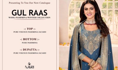 Gul raas by naari pure designer pashmina unstitched salwar suit collection salwar kameez catalogs