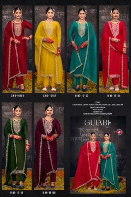 Gulabi Vol 2 by Triple A Crunchi Silk Heavy work unstitched suit catalogue at low rate salwar kameez catalogs