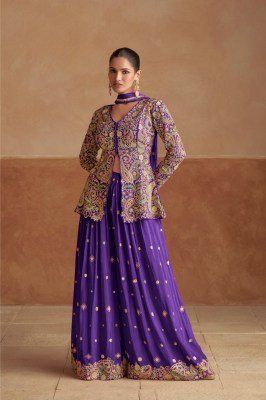 Gulkayra Designer Raima Real Chinon Silk Embroidered  Suit Set Top, Plazzo And Dupatta Wholesale kurtis catalogs