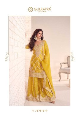 Gulkayra Designer Rangoli  Real Chinon Readymade Sharara Slawar Kameez Wholesale Price readymade suit catalogs