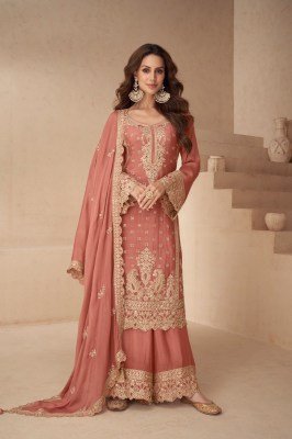 Gulkayra Exclusive Lotus Top Suit Real Chinon Fabric, Dupatta And Palazzo with Handwork Wholesale  kurtis catalogs