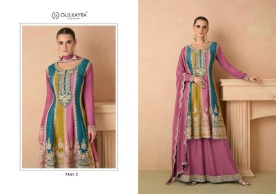 Gulkayra designer by Izhar real chinon embroidered fancy sharara suit catalogue at wholesale price readymade suit catalogs