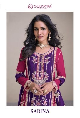 Gulkayra designer present sabina real chinon embroidered fancy sharara suit catalogue at low rate Gulkayra Designer 