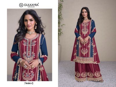 Gulkayra designer present sabina real chinon embroidered fancy sharara suit catalogue at low rate readymade suit catalogs