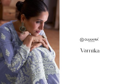 Gulkayra designer presenting vamika real silk embroidery work fancy sharara suit catalog at wholesale price  fancy sharara suit Catalogs