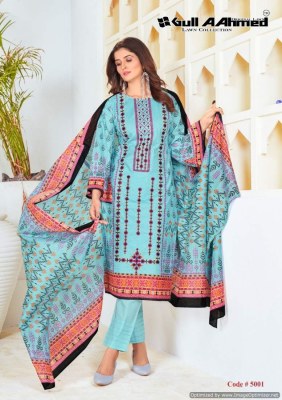 Gull A Ahmed bin saeed vol 5 heavy lawn cotton unstitched suit catalogue at low rate salwar kameez catalogs