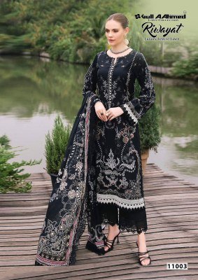 Gull Ahmed Riwayat Vol 11 Pure Lawn Unstitched Collection with Mal Mal Dupatta Wholesale dress material catalogs