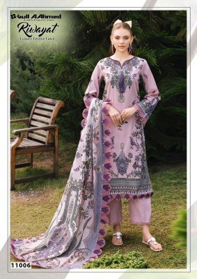 Gull Ahmed Riwayat Vol 11 Pure Lawn Unstitched Collection with Mal Mal Dupatta Wholesale dress material catalogs