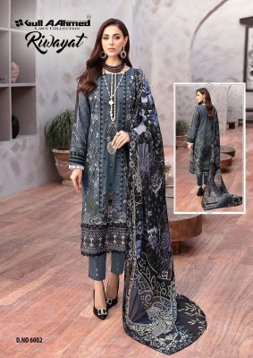 Gull Ahmed by Riwayat vol 6 pure lawn cotton dress material catalogue at affordable rate Gull Ahamed